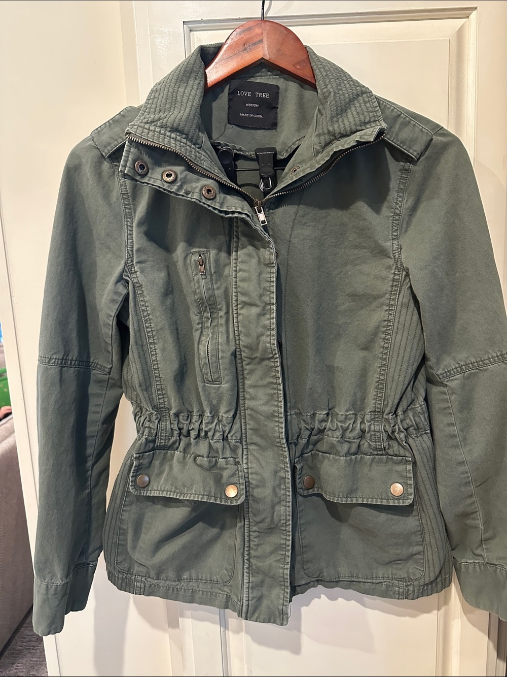 Love Tree Military-Style Olive Utility Jacket